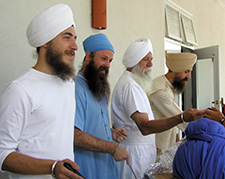 Serving Sunday langar