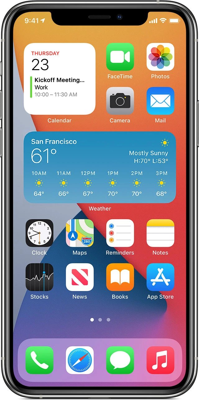 normal iphone home screen